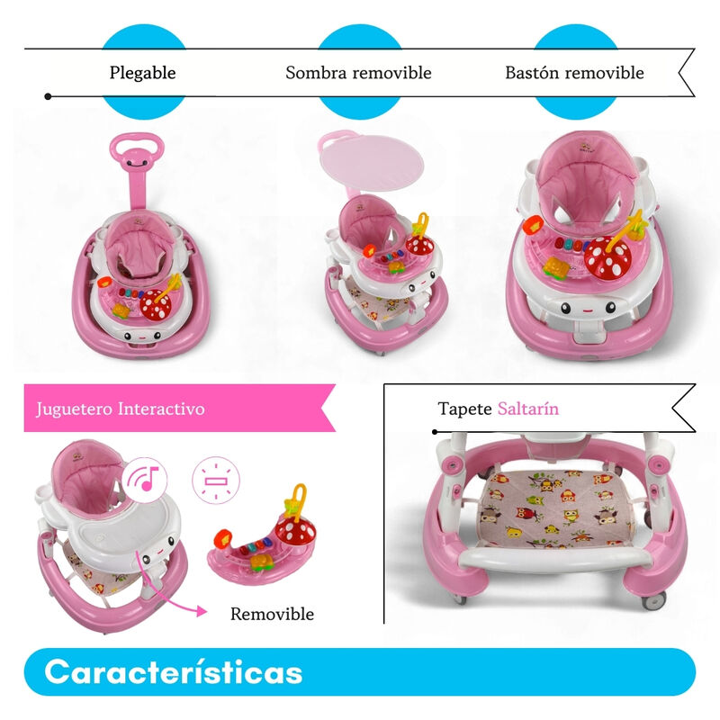 Andadera Plegable C/ Sombrilla Hongo Musical Mo... image number null