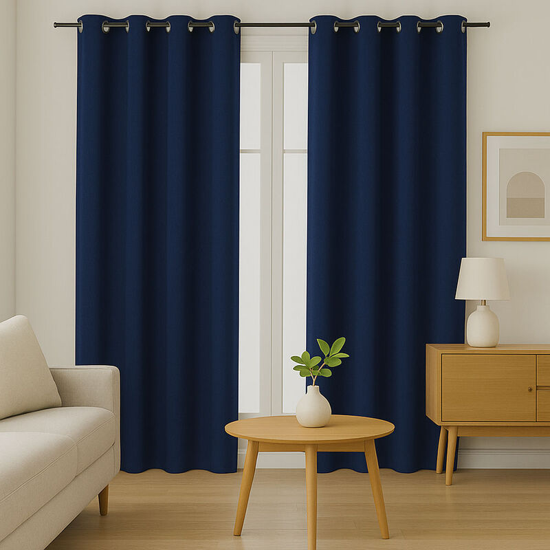 Cortinas Blackout para bloquear luz y ruido Azu... image number null
