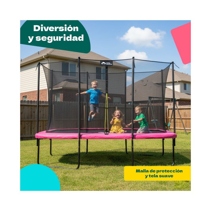 Trampolin Rectangular 10x7ft Brincolin Malla Se... image number null