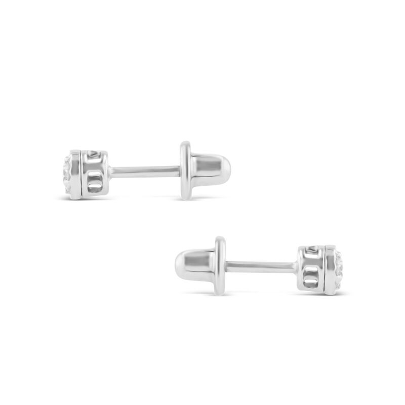 Broqueles De Oro Blanco 14k Con 14pts De Diaman... image number null