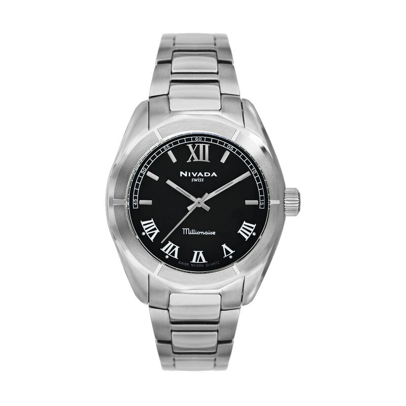Reloj Nivada Millionaire Dama Acero Negro Roman... image number null