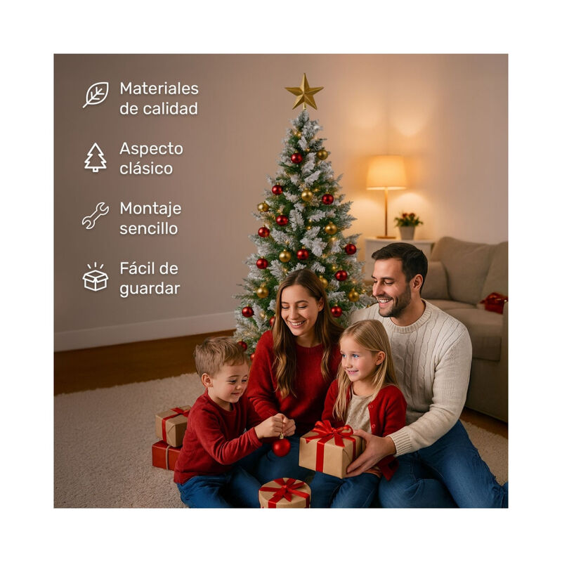 Arbol Navidad Nevado Premium 1.9m Pino Escarcha... image number null