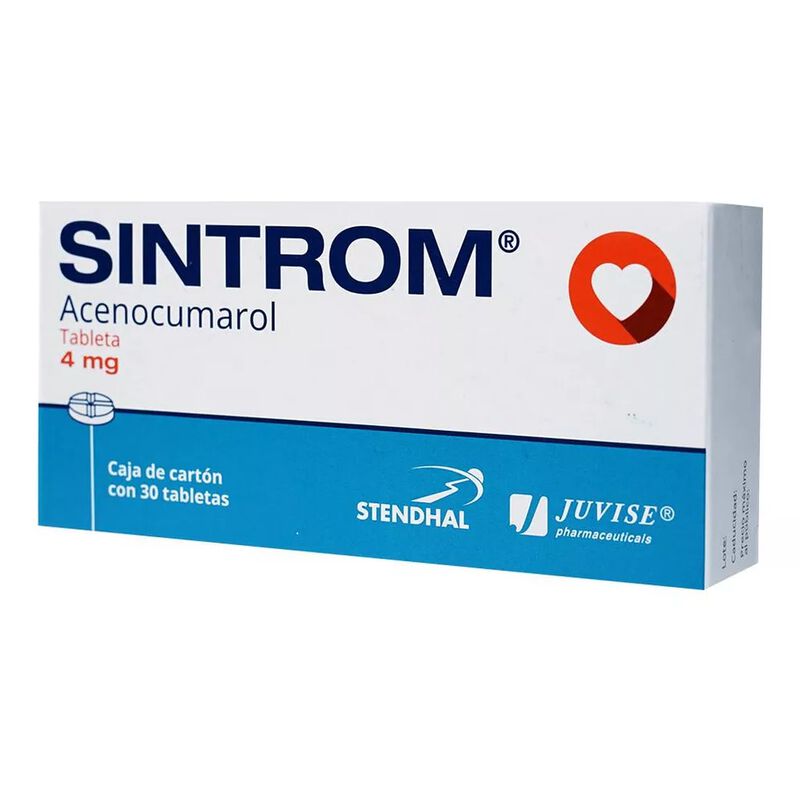 Sintrom Tableta 4 Mg, 30 Tabletas image number null