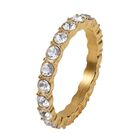 Anillo de Compromiso LuckyLy Iria Ba&ntilde;o Oro 18k o Acabado Brillante de Acero Inoxidable y Zirconia C&uacute;bica Anillo para Mujer de Promesa