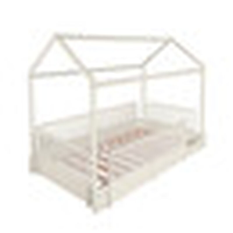Cama Casa de Madera Montessori Individual Blanc... image number null