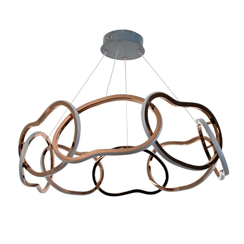 Candil De Led Colgante Aros Redondo Oro Rosado image number null