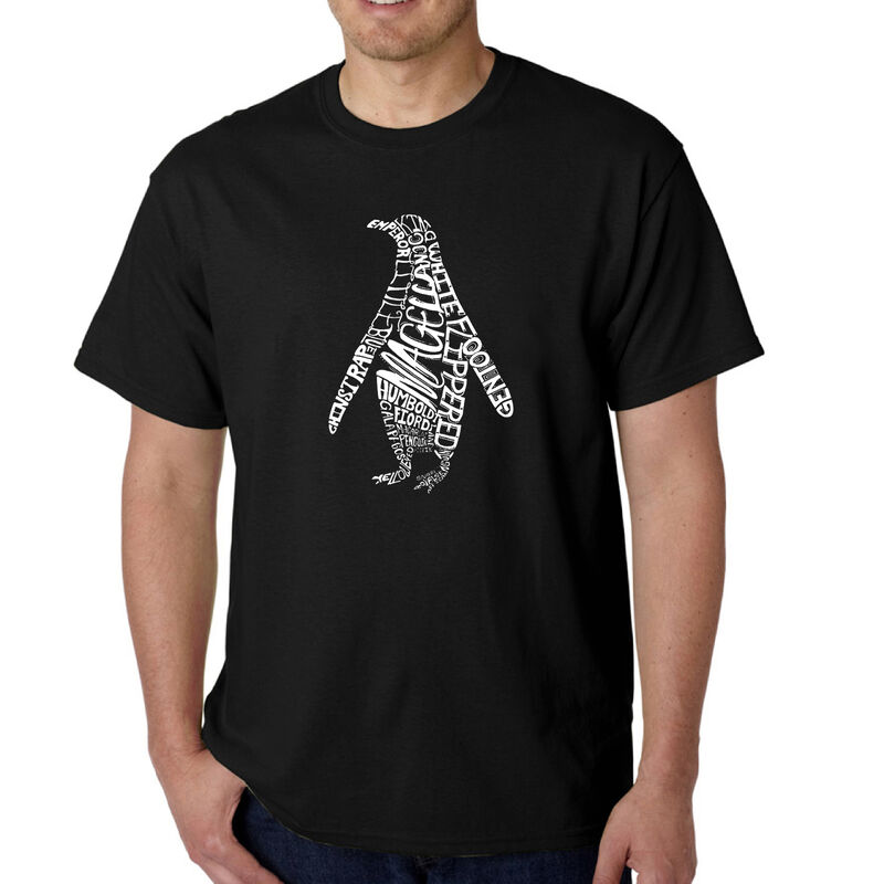 Camiseta Word Art Para Hombre - Ping&uuml;ino - Negr... image number null