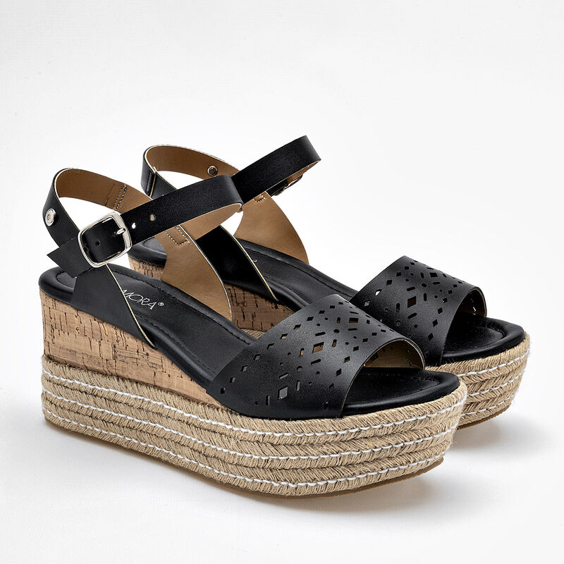 Moramora Sandalia para mujer negro image number null