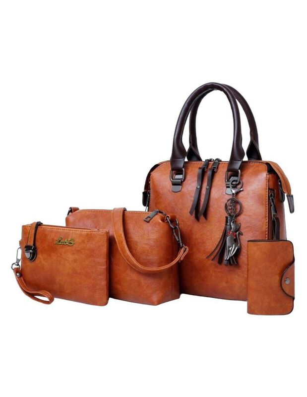 Set De Bolsa Pink Brule De Cuero Para Mujer image number null