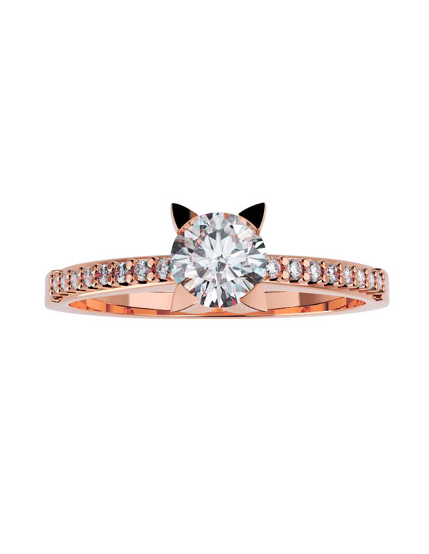 Anillo de Compromiso en Oro de 14K con Circonia... image number null