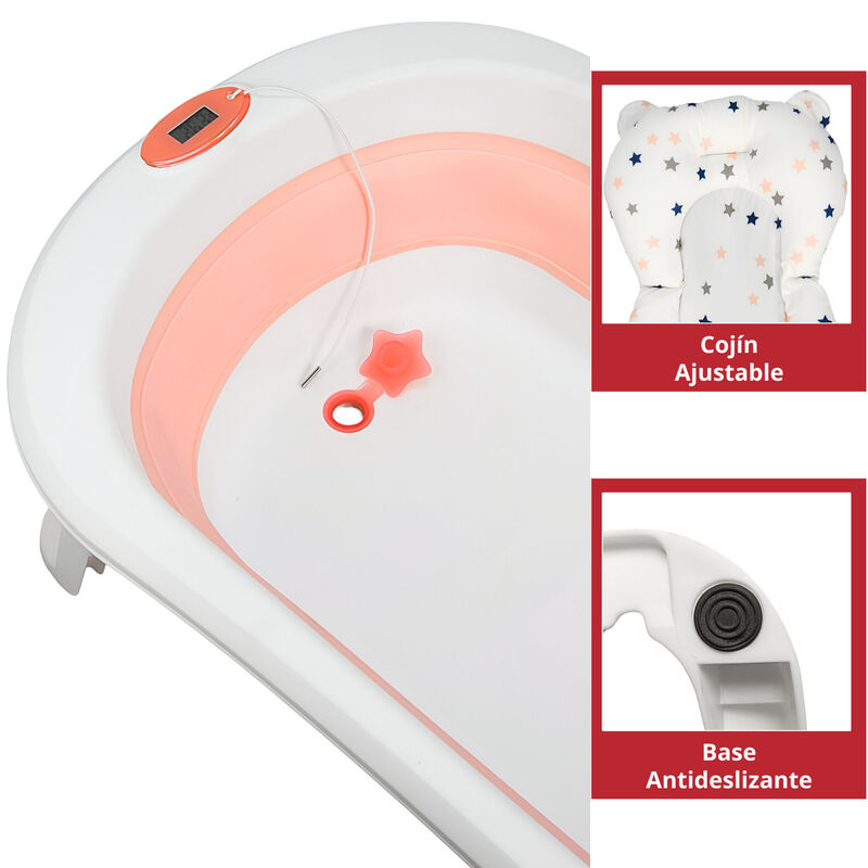 Ba&ntilde;era para Beb&eacute; Plegable con Coj&iacute;n Tap&oacute;n de Dr... image number null