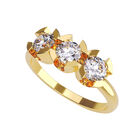 Anillo de Compromiso en Oro Amarillo 14K con Circonia -  Talla:6.5/ FJ699-14Y-CZ-65
