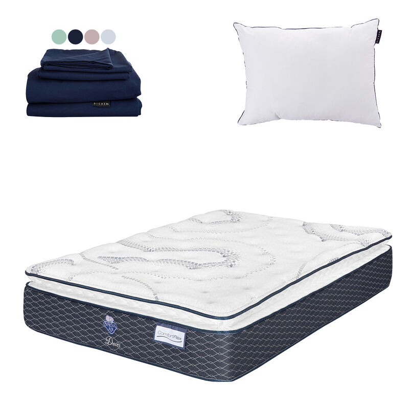 Colch&oacute;n Matrimonial Dover + Almohada One + 1 ju... image number null