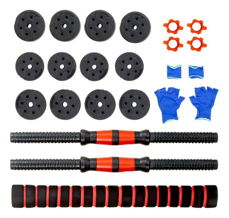 Mancuernas Ajustables 20kg 12 Pesas Barra Recta... image number null