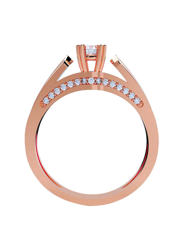 Anillo de Compromiso en Oro de 14K con Circonia... image number null