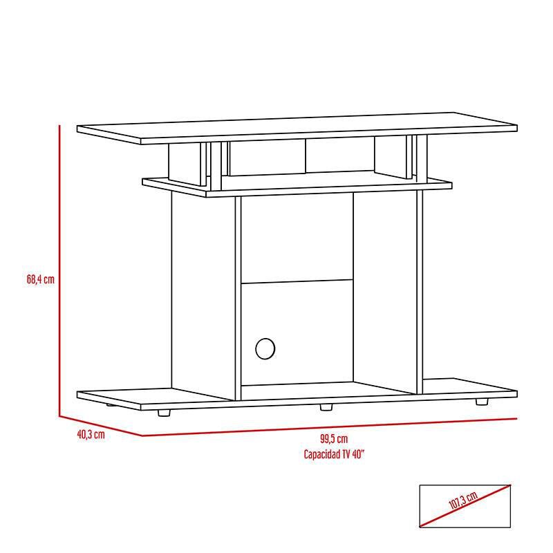 Mesa Tv Invy Wengue y Negro Virtual Muebles image number null