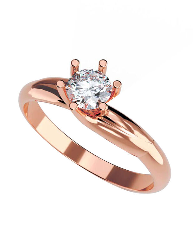 Anillo de Compromiso en Oro de 14K con Circonia... image number null