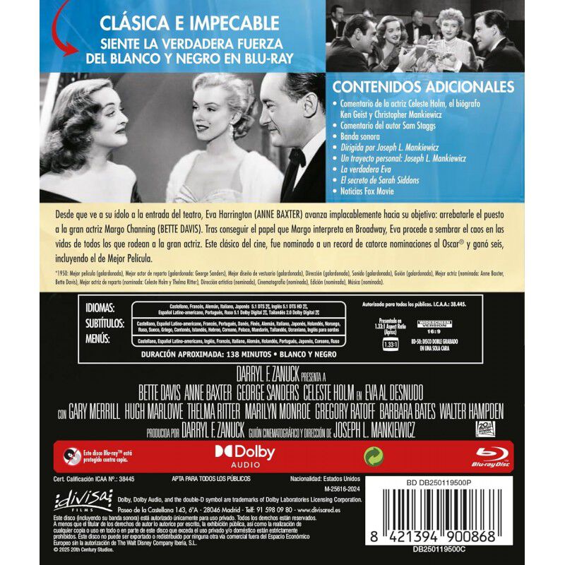 Eva Al Desnudo [Blu-ray] (1950) All About Eve image number null