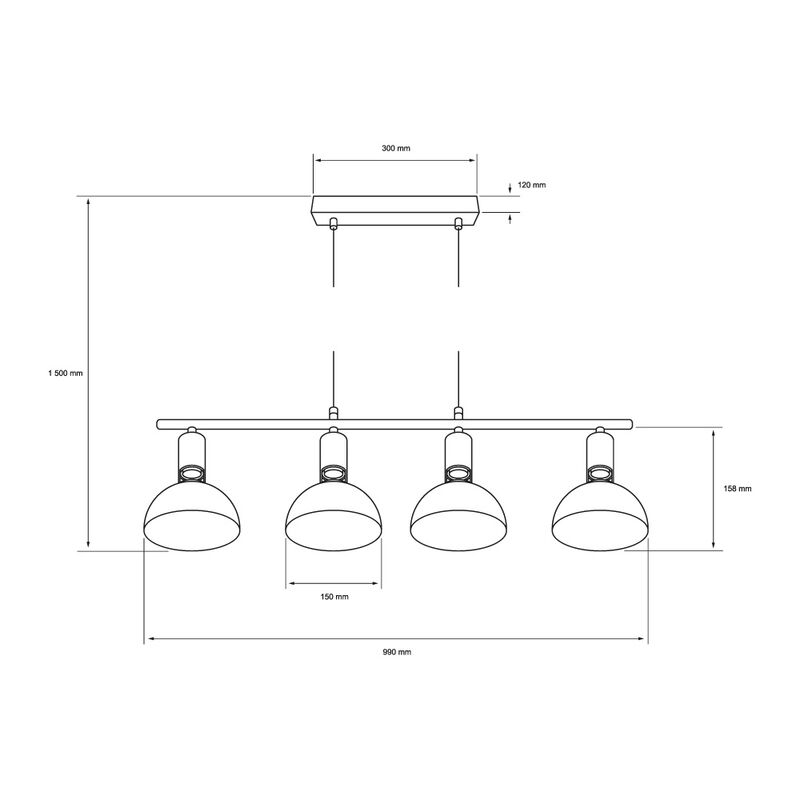 L&aacute;mpara Colgante de Metal 1.50 m de Altura, Pot... image number null