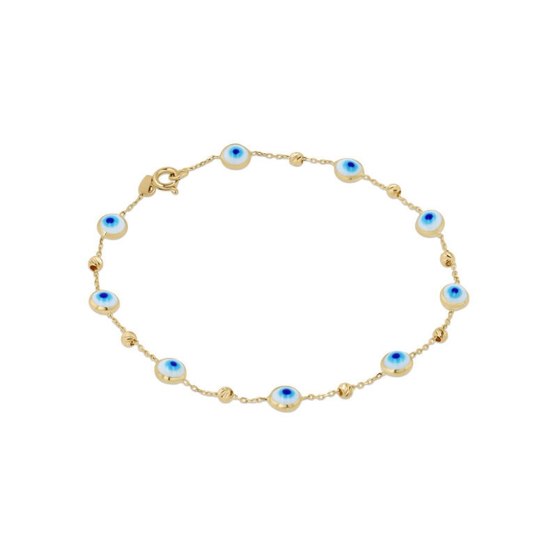 Pulsera Oro Amarillo 14k Con Ojo Turco Azul (18... image number null