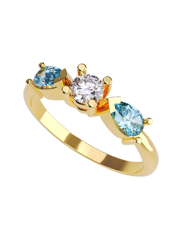 Anillo de Compromiso de 14K con Diamante de Lab... image number null