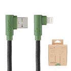 Cable Datos Hune Ecol&oacute;gico Usb-a A Lightning Bosque Para iPhone iPad Conector 90 Grados Sustentable