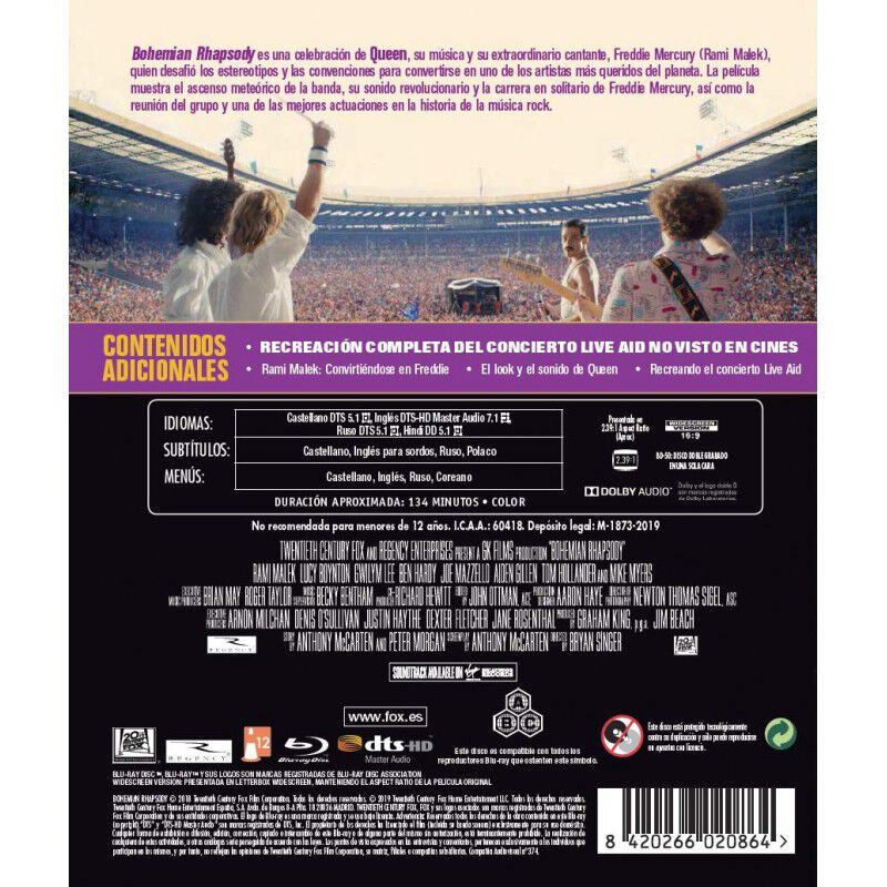 Bohemian Rhapsody Blu Ray image number null