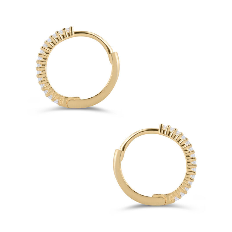 Arracadas Oro Amarillo 14k Zirconias 10mm image number null