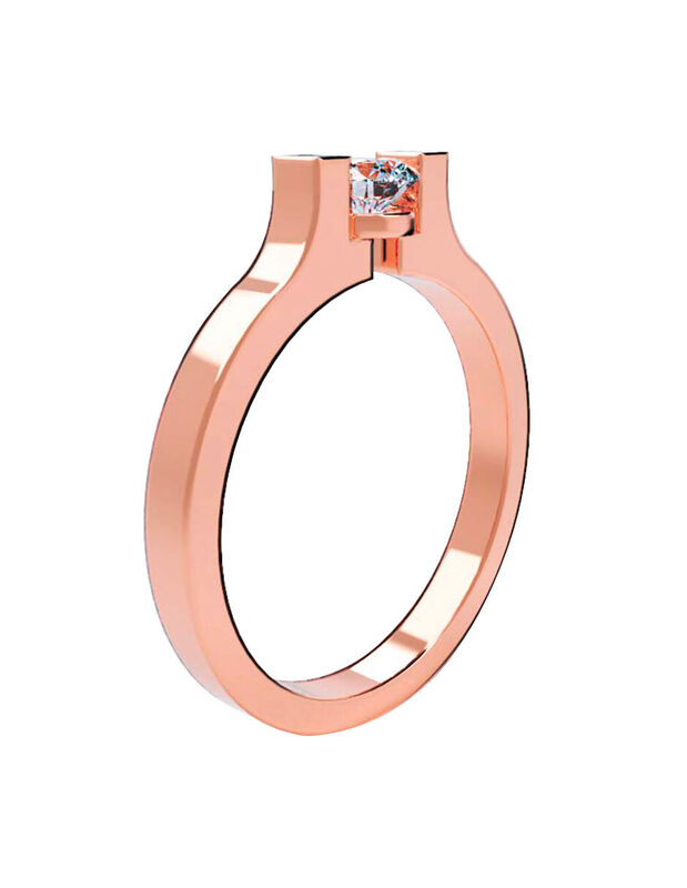 Anillo de Compromiso de 14K con Diamante de Lab... image number null