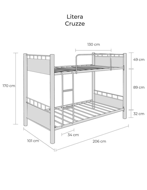 Cama Litera Individual Con Cabecera Cruzze M&aacute;s ... image number null