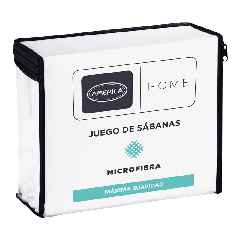 S&aacute;bana Am&eacute;rica Home Microfibra Blanco Matrimoni... image number null