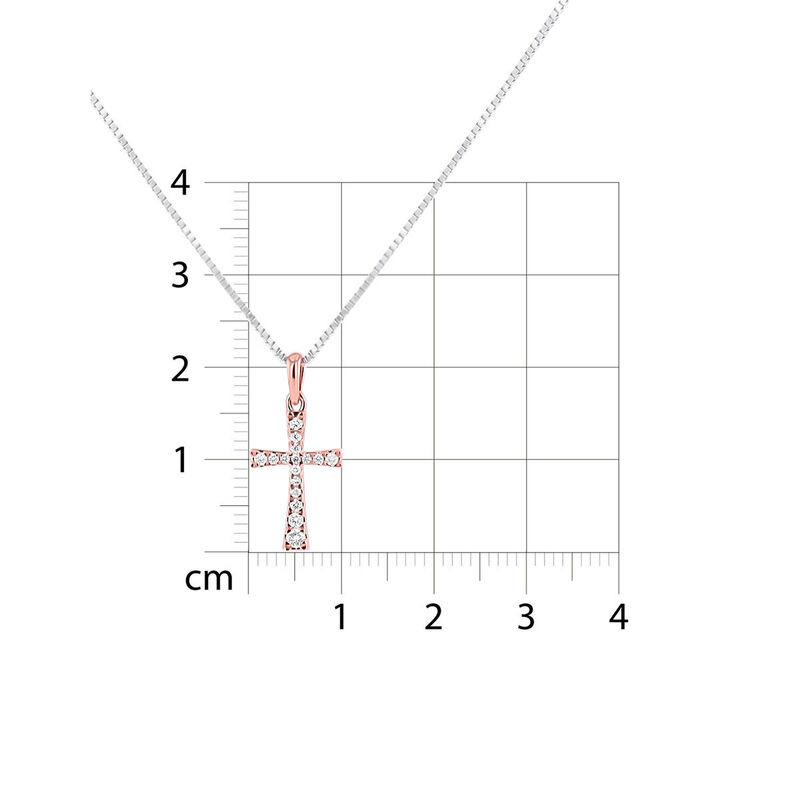 Dije De Cruz (1.8Cm) De Oro Rosa 14K Con Cadena... image number null