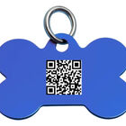 Placa Mascota Qriosa Hueso Azul Rey
