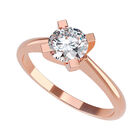 Anillo de Compromiso de 14K con Diamante de Laboratorio 0.50 CT F VS1 Talla 7 ORO ROSA 14K - Amore Mio!