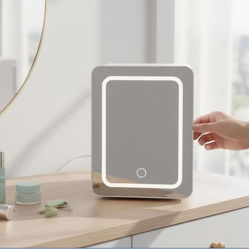 Mini Refrigerador con Espejo LED de 4 L, Termoe... image number null