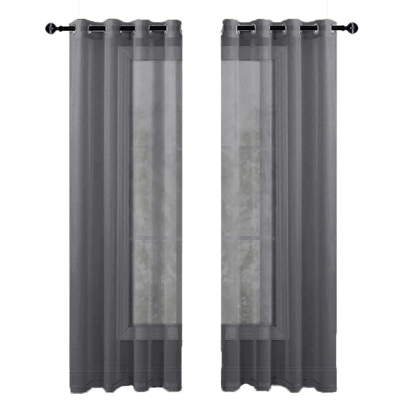 Cortinas Transl&uacute;cidas 2 Paneles 140x220 cm Colo... image number null