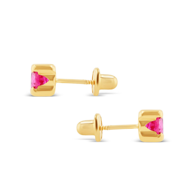 Broqueles De Oro Amarillo 14k Con Rubi image number null
