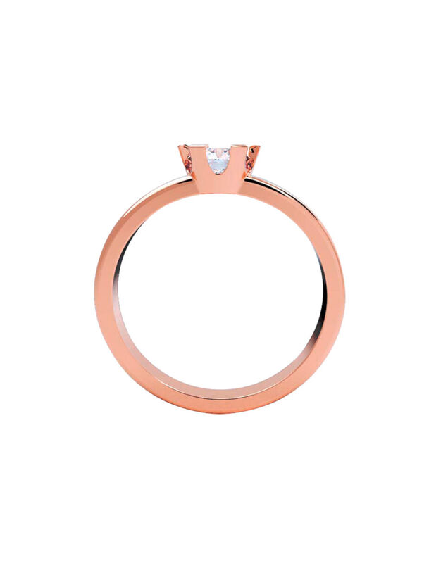 Anillo de Compromiso en Oro Rosa 10K con Circon... image number null