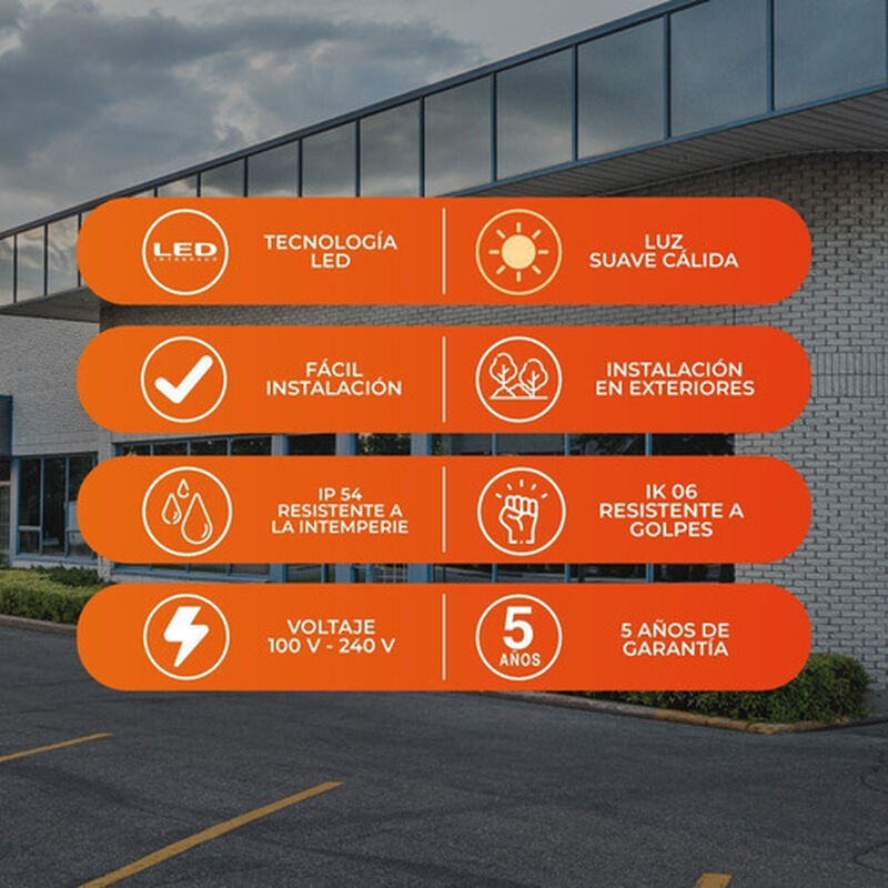 L&aacute;mpara Pared Arbotante Led Exterior 50 W, Luz ... image number null