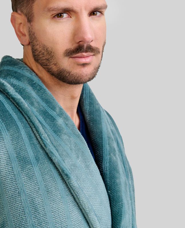 Bata Corta Jacquard a Rayas Verde image number null