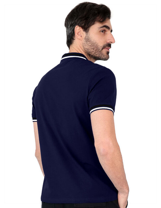 Playera Caballero Polo Cuello Abotonado Azul Ma... image number null