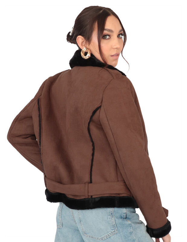 Chamarra Mujer Peluche En Cuello Alta Calidad C... image number null