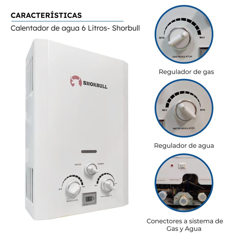Calentador de agua  6L Shorbull image number null