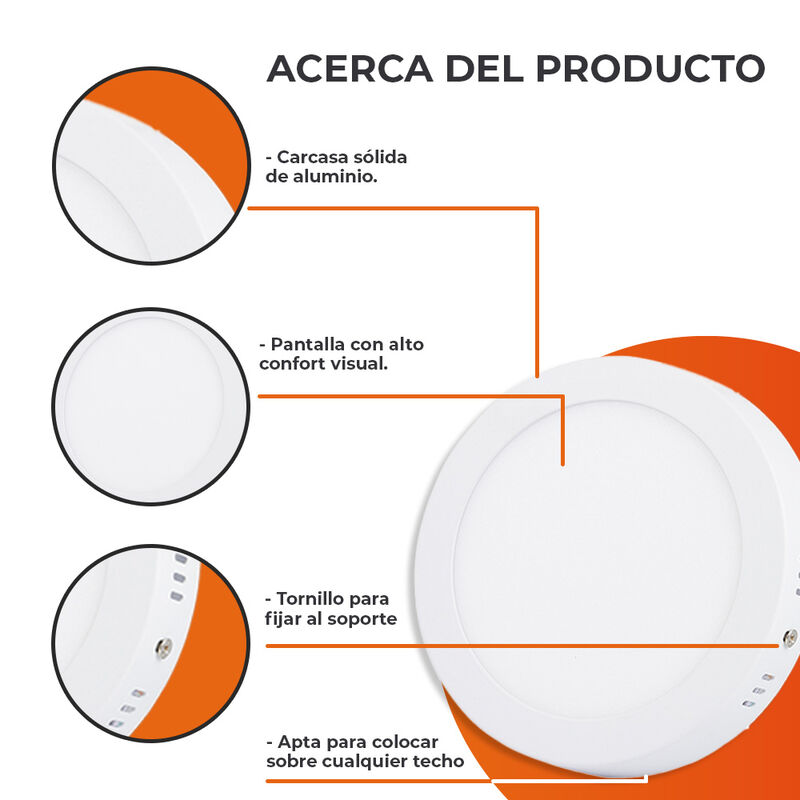 Lampara Sobreponer Techo Blanco 6w Luz Suave C&aacute;... image number null