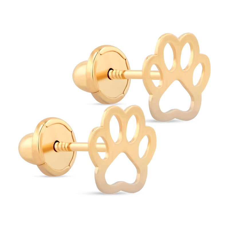 Broqueles De Huella De Oro Amarillo 14k image number null