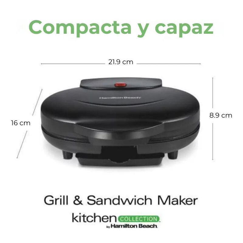 Parrilla El&eacute;ctrica Hamilton Beach Compacta De 2... image number null