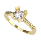 Anillo de Compromiso de 14K con Diamante de Laboratorio 0.50 CT F VS1 Talla 7 ORO AMARILLO 14K &ndash; Amore Mio!