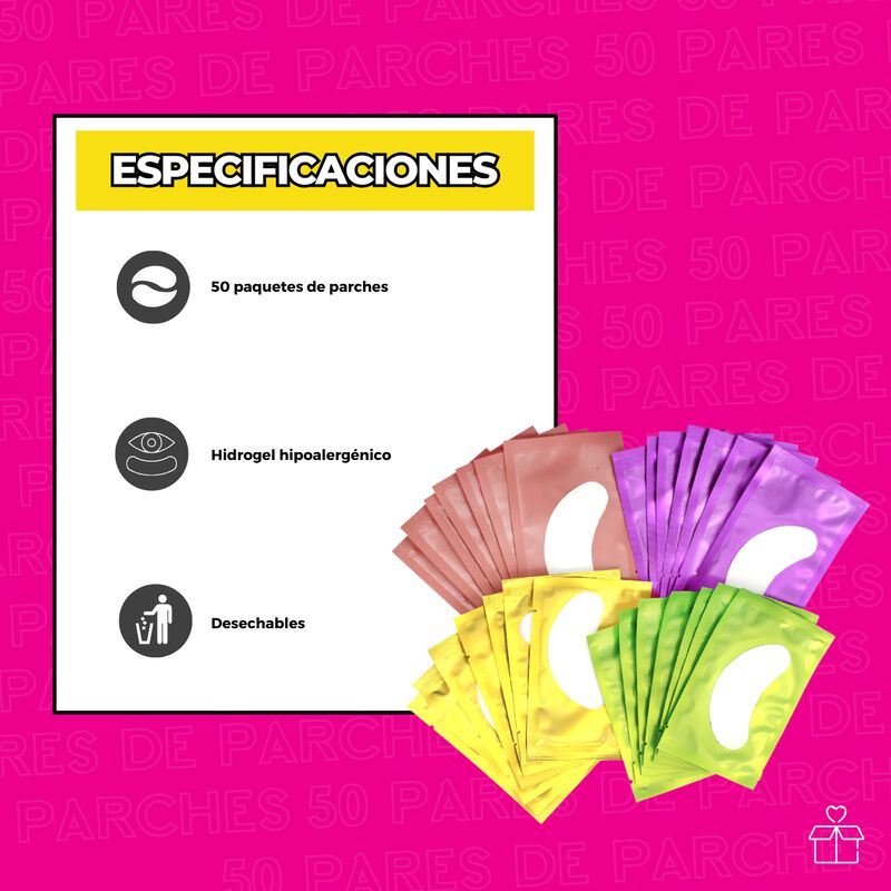 50 Pares Parches Empaque Rosa Plata Morado Cadu... image number null