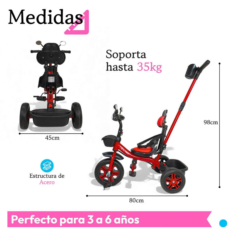 Triciclo C/ Bast&oacute;n Dirigible Torreta Musical y ... image number null