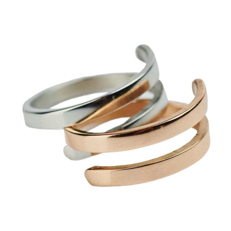 Anillos Mujer Acero Inoxidable, Set 2 En 1, Reg... image number null